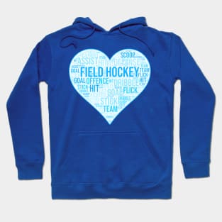 Field Hockey Heart Blue Hoodie